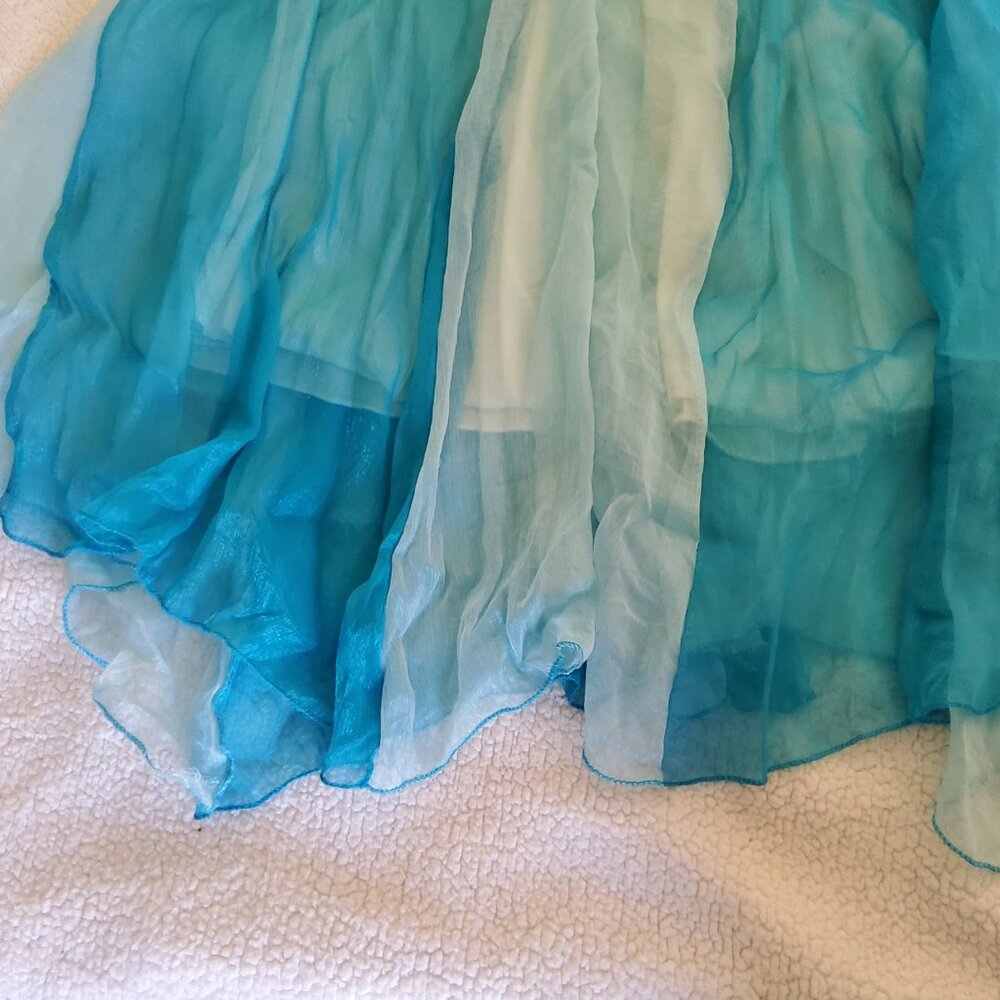 Chiffon Flowing Bohemian Pastel Circle Pleated Skirt - Picture 5 of 8